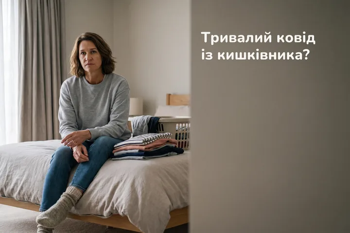 Тривалий ковід із кишківника? — жінка спиняється посеред прання і сідає на край ліжка