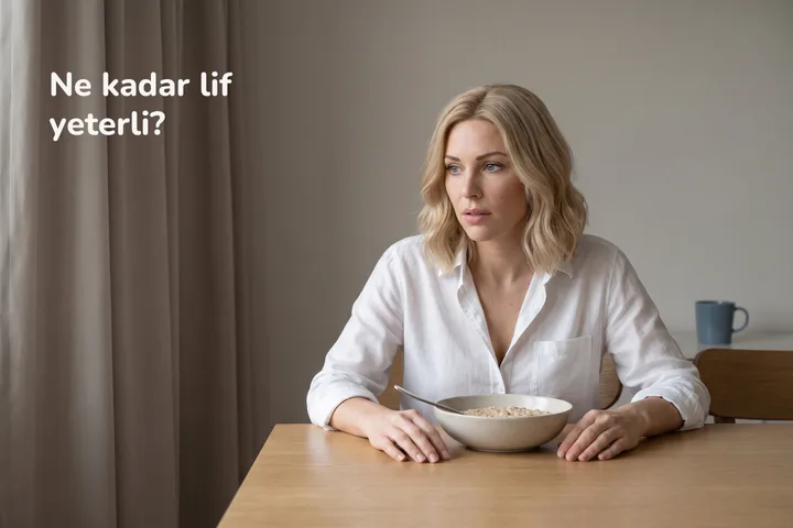 Ne kadar lif yeterli? — bir kadın sabah erkenden yemek masasında, önünde bir kâse yulaf lapası